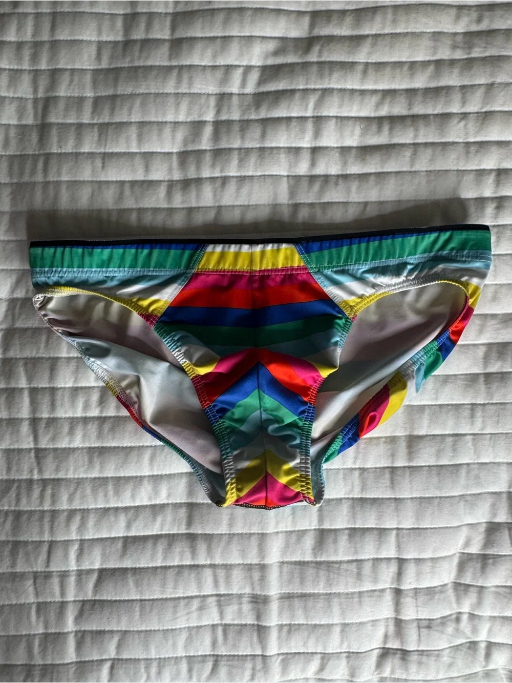 2XIST Men's Low-Rise Rainbow Stripe Briefs - Multicolor
